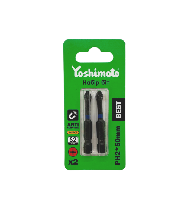 Біта ударна торсіонна магнітна Yoshimoto, PH2x50мм, S2, 2шт