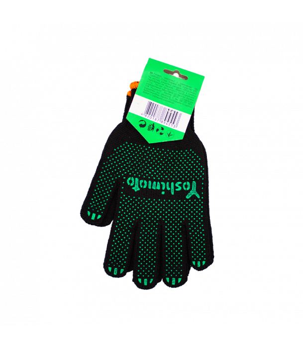 Рукавички Yoshimoto трикотажні із ПВХ-крапкою (чорні)